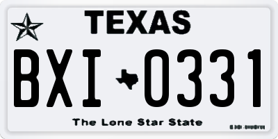 TX license plate BXI0331