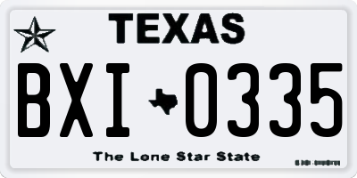 TX license plate BXI0335