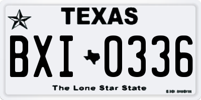 TX license plate BXI0336