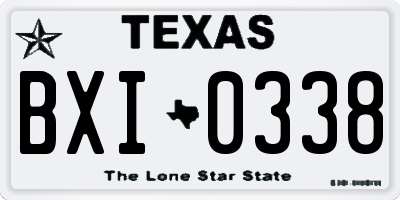 TX license plate BXI0338