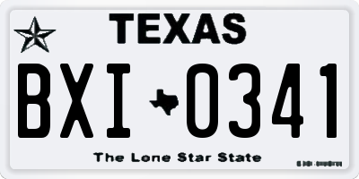 TX license plate BXI0341