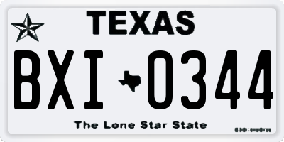 TX license plate BXI0344