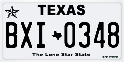 TX license plate BXI0348