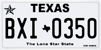 TX license plate BXI0350