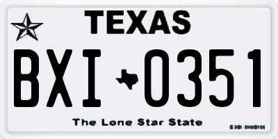 TX license plate BXI0351