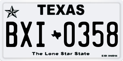 TX license plate BXI0358