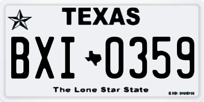 TX license plate BXI0359