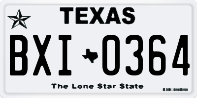 TX license plate BXI0364