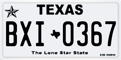 TX license plate BXI0367