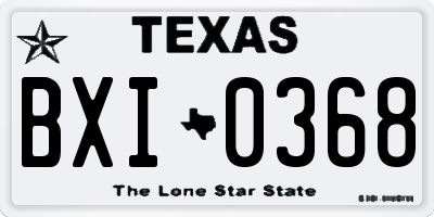 TX license plate BXI0368