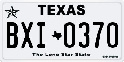 TX license plate BXI0370
