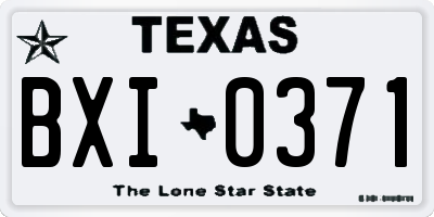 TX license plate BXI0371
