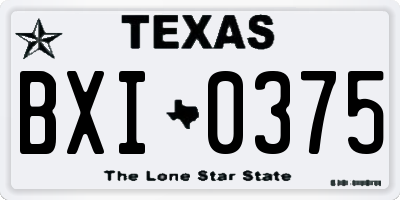 TX license plate BXI0375