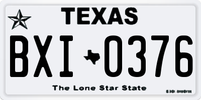 TX license plate BXI0376