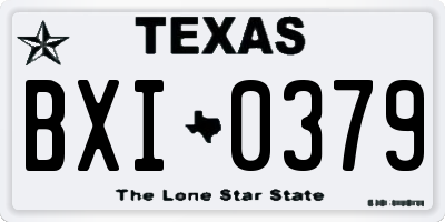 TX license plate BXI0379