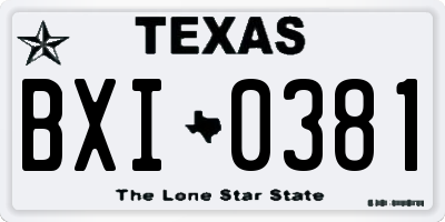 TX license plate BXI0381