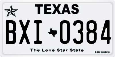 TX license plate BXI0384