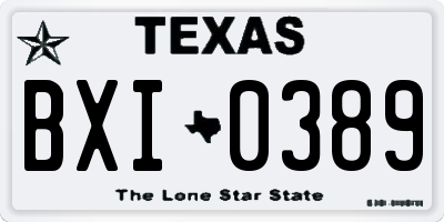 TX license plate BXI0389