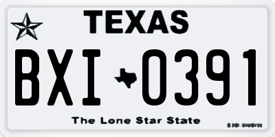 TX license plate BXI0391