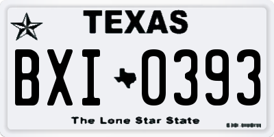 TX license plate BXI0393