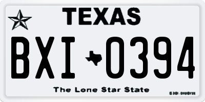 TX license plate BXI0394