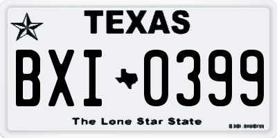 TX license plate BXI0399