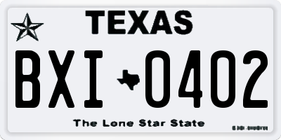 TX license plate BXI0402