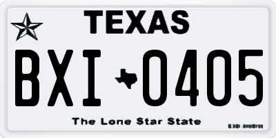 TX license plate BXI0405
