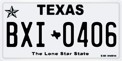 TX license plate BXI0406