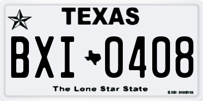 TX license plate BXI0408