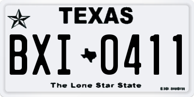 TX license plate BXI0411