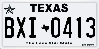 TX license plate BXI0413