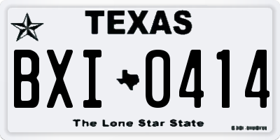 TX license plate BXI0414