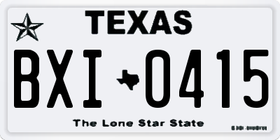 TX license plate BXI0415