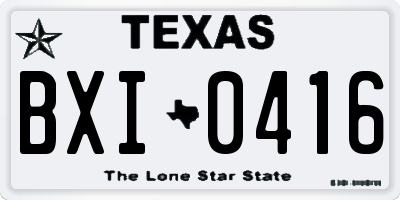 TX license plate BXI0416
