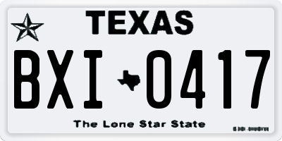 TX license plate BXI0417
