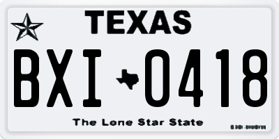 TX license plate BXI0418