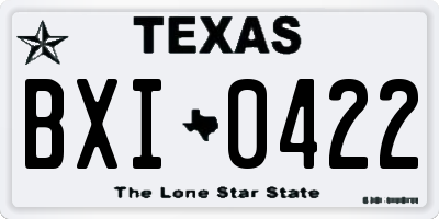 TX license plate BXI0422