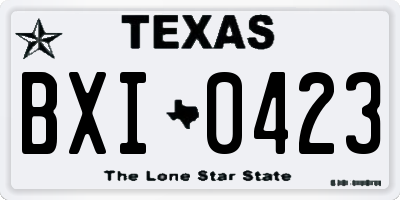 TX license plate BXI0423
