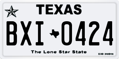 TX license plate BXI0424