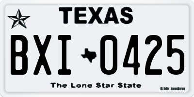 TX license plate BXI0425