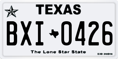 TX license plate BXI0426