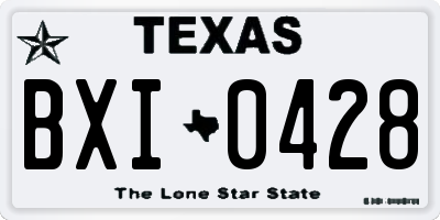 TX license plate BXI0428