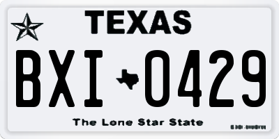 TX license plate BXI0429