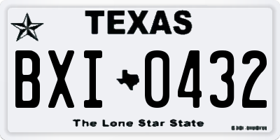TX license plate BXI0432
