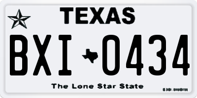 TX license plate BXI0434