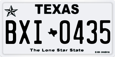 TX license plate BXI0435