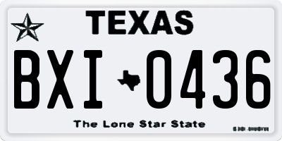 TX license plate BXI0436