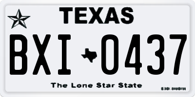 TX license plate BXI0437