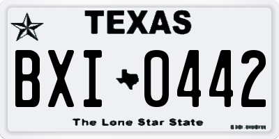TX license plate BXI0442